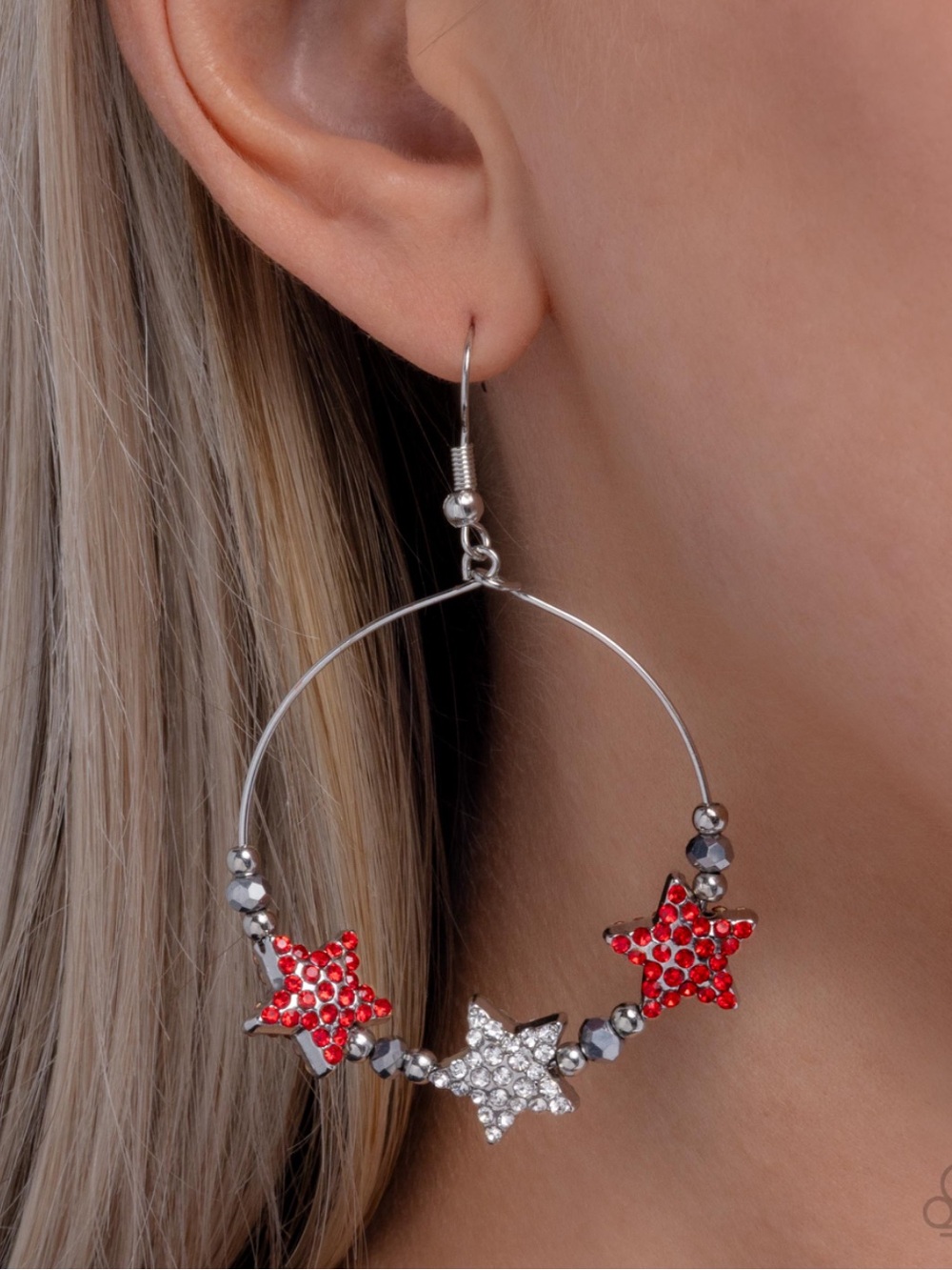 NWT Stars Country Countdown Hoop Earrings